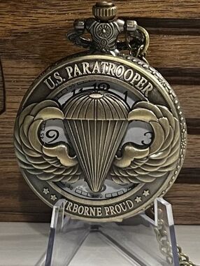 Paratrooper Airborne Proud Military Quartz pocket watch battery included